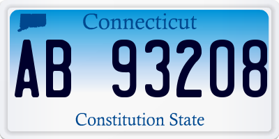 CT license plate AB93208