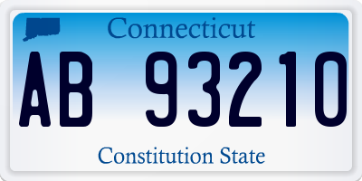 CT license plate AB93210