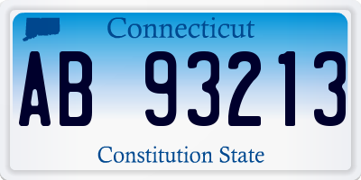 CT license plate AB93213