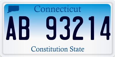 CT license plate AB93214