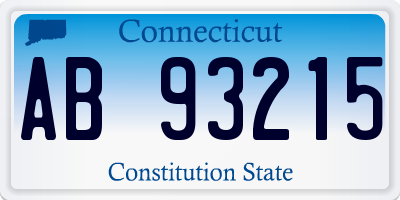 CT license plate AB93215