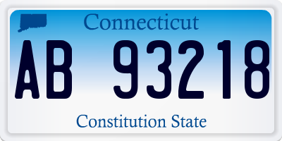 CT license plate AB93218