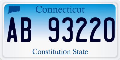 CT license plate AB93220