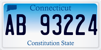 CT license plate AB93224