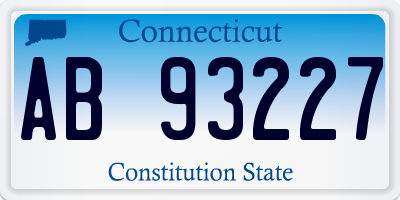 CT license plate AB93227