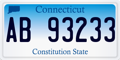 CT license plate AB93233