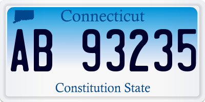 CT license plate AB93235