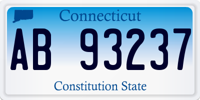 CT license plate AB93237