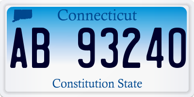 CT license plate AB93240