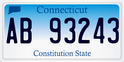 CT license plate AB93243