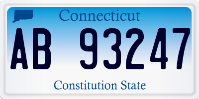 CT license plate AB93247