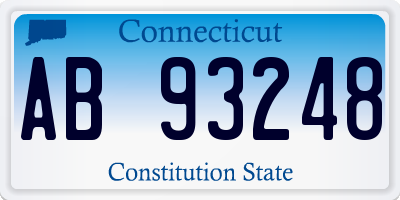 CT license plate AB93248