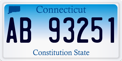 CT license plate AB93251