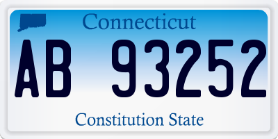 CT license plate AB93252