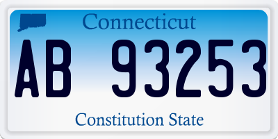 CT license plate AB93253