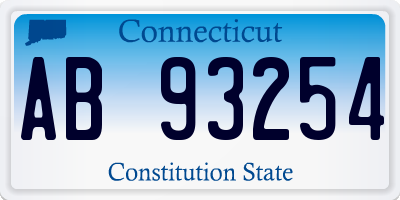 CT license plate AB93254