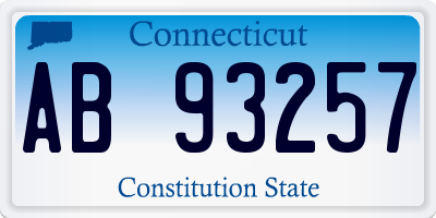 CT license plate AB93257