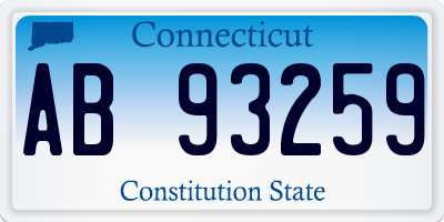 CT license plate AB93259