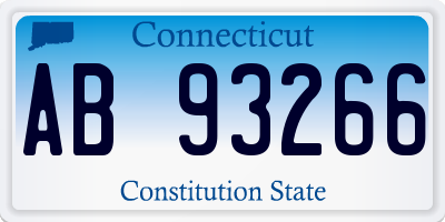 CT license plate AB93266