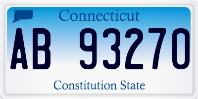CT license plate AB93270