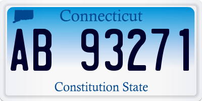 CT license plate AB93271