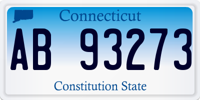 CT license plate AB93273