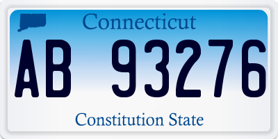 CT license plate AB93276