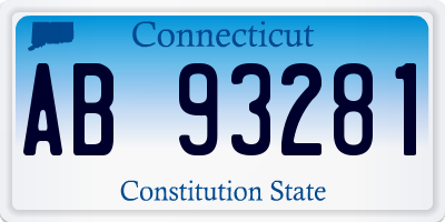 CT license plate AB93281