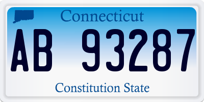 CT license plate AB93287