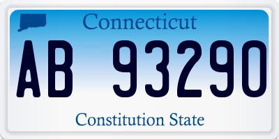 CT license plate AB93290