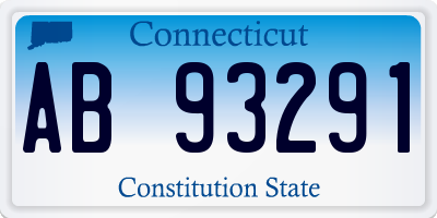 CT license plate AB93291