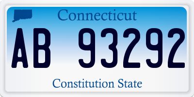 CT license plate AB93292