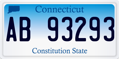 CT license plate AB93293