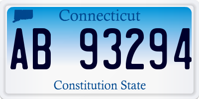 CT license plate AB93294