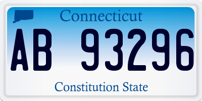 CT license plate AB93296