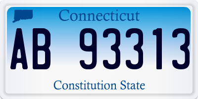 CT license plate AB93313