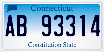 CT license plate AB93314