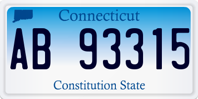 CT license plate AB93315