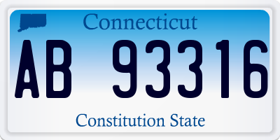 CT license plate AB93316