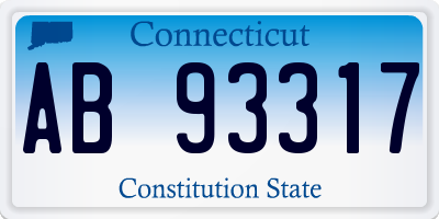 CT license plate AB93317