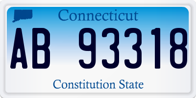 CT license plate AB93318