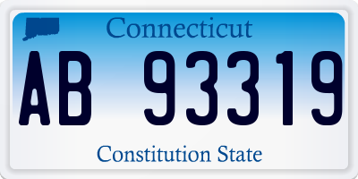 CT license plate AB93319