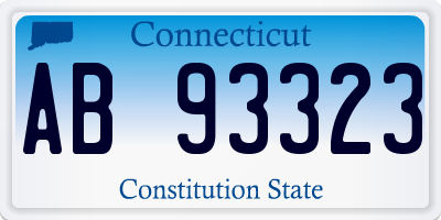 CT license plate AB93323