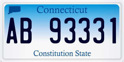 CT license plate AB93331