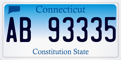 CT license plate AB93335