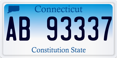 CT license plate AB93337