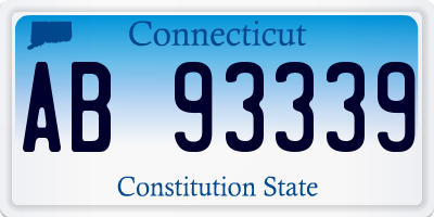 CT license plate AB93339