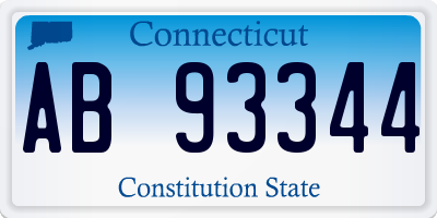 CT license plate AB93344