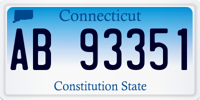 CT license plate AB93351