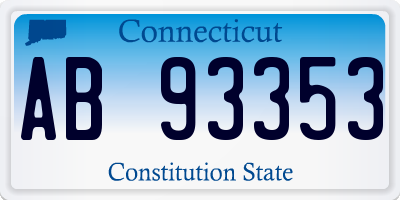 CT license plate AB93353